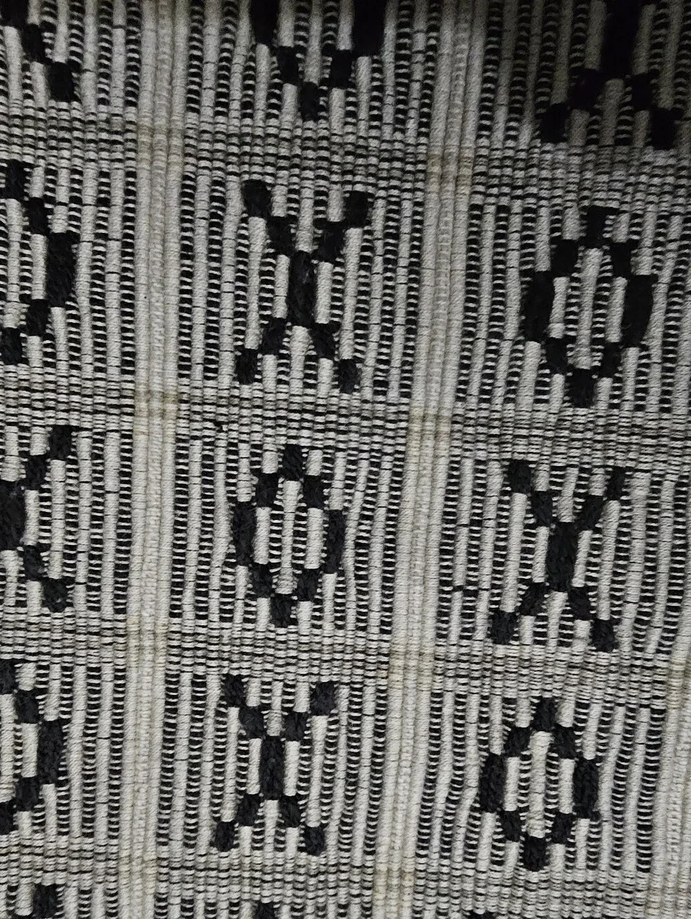 Set of 6 Primitive Country Woven Placemats Black & Tan Overshot Style